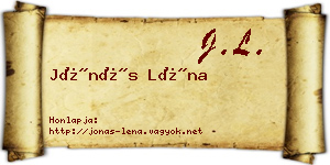 Jónás Léna névjegykártya